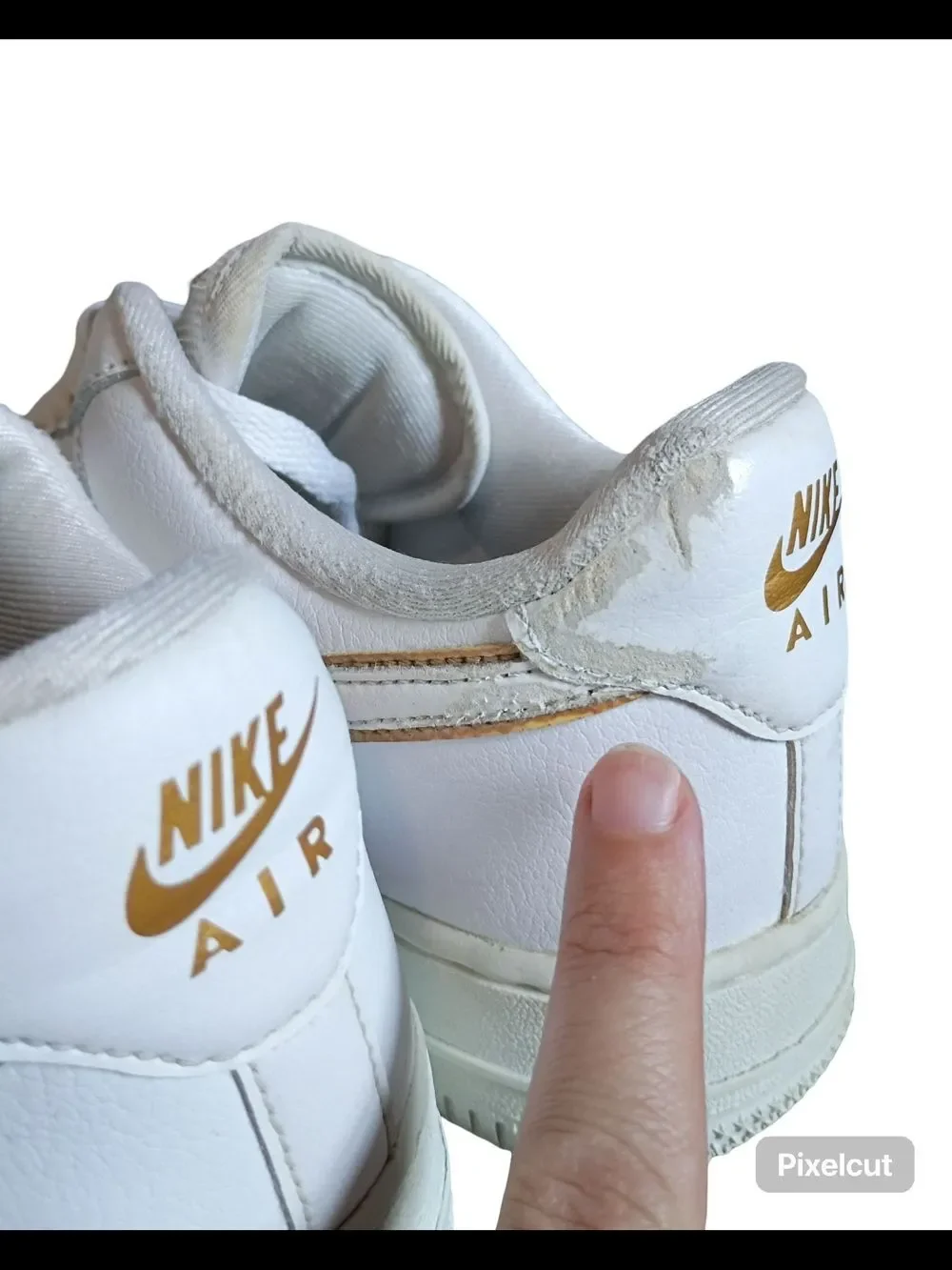 Nike Air Force 1 '07 ESS - White & Metallic Gold - Women's Size 7